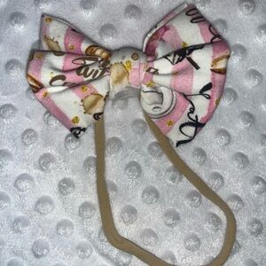 Pink and Tan Latte/Coffee Kids Bow Headband
